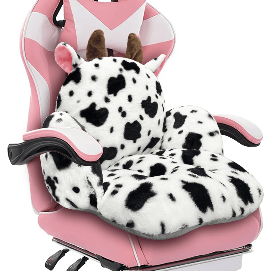 Cute Chair Cushion, Gaming Chair Cushion With Backrest Non-Slip, Comfy Seat Cushion For Office Desk, Kawaii Chair Cushions For Gamer, Soft Chair Cushion For Room Bedroom Decor(Black Kitty)